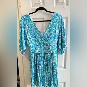 Lilly Pulitzer Turquoise Tropical Jumpsuit